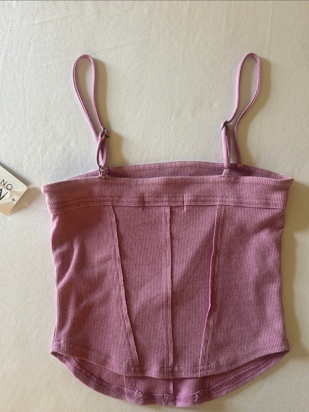 Pink Ribbed Corset Cami Top - Picture 2 of 3